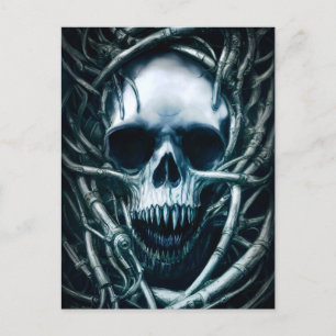 Postal Arte gótico del cráneo: Muerte espeluznante Metali