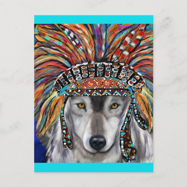 Postal Arte Gray Wolf (Anverso)