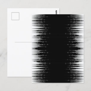 Postal Arte Hipnótico de Rayas de Línea en Círculo en Bla
