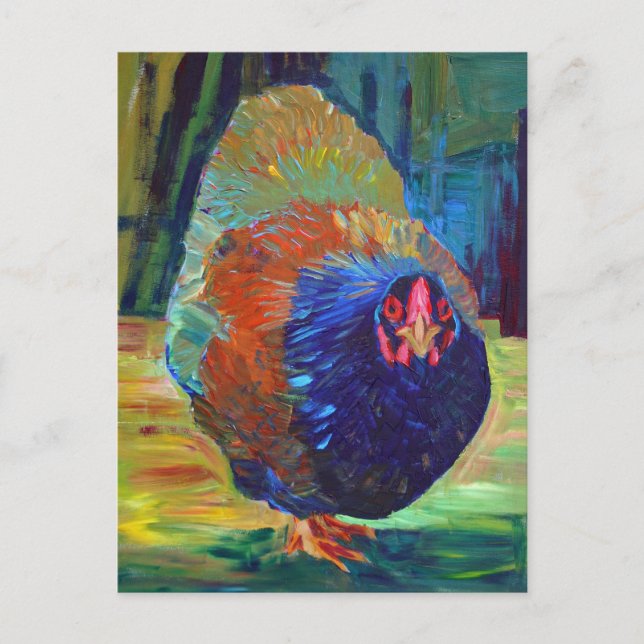 Postal Arte impresionista del pollo (Anverso)
