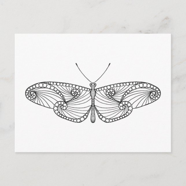 Postal Arte inspirado de mariposa (Anverso)