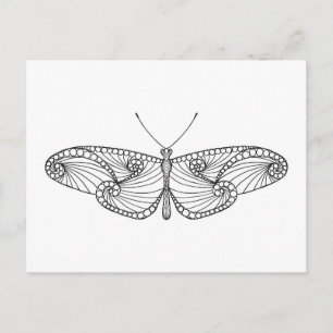 Postal Arte inspirado de mariposa