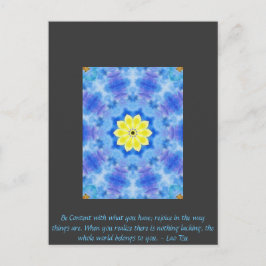 Postal Arte inspirado en el Lejano Oriente con cita de vi