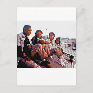 Postal Arte inspirado en películas negras clásicas de los