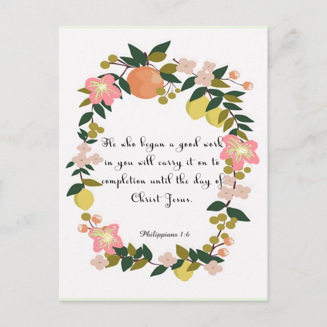 Postal Arte inspirador cristiano - Filipinas 1:6 (Anverso)