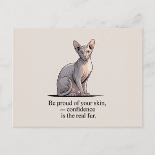 Postal Arte Inspirador de Gato Sphynx Minimalista