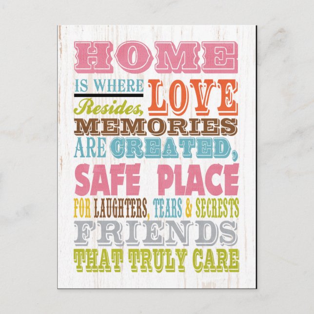 Postal Arte inspirador - Hogar (Anverso)