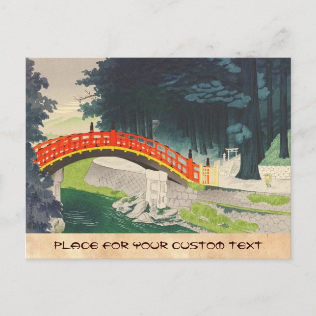 Postal Arte japonés de Tokuriki Tomikichiro Nikko (Anverso)