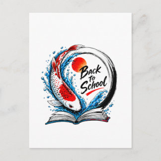 Postal Arte japonés inspirado en koi para el regreso a cl