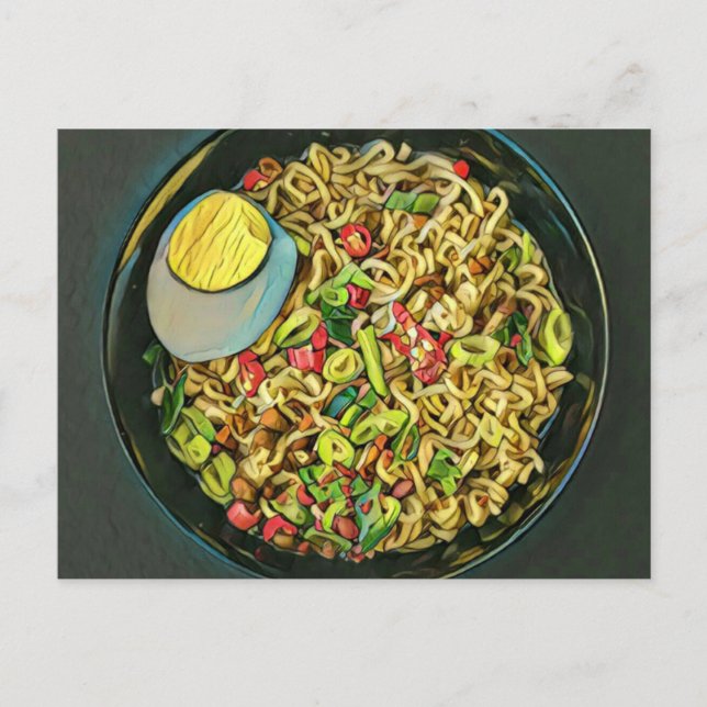 Postal Arte Japonés Para Amantes De La Comida (Anverso)