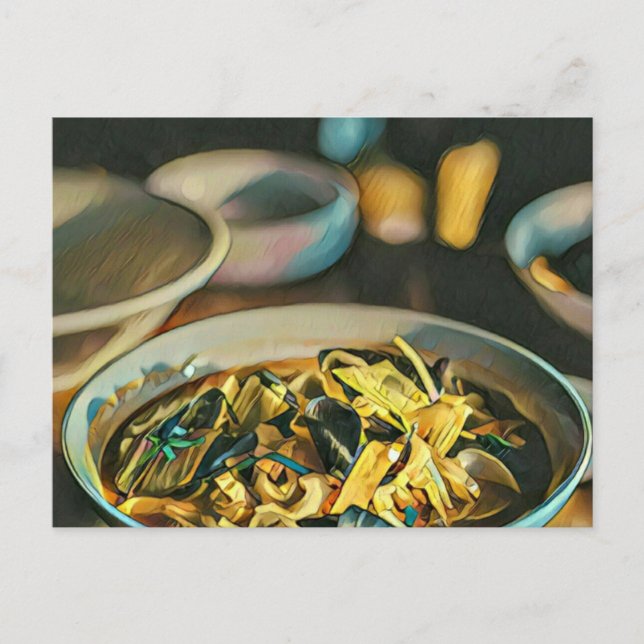 Postal Arte Japonés Para Amantes De La Comida (Anverso)