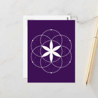 Postal Arte lineal de la Semilla de la Vida de Geometría