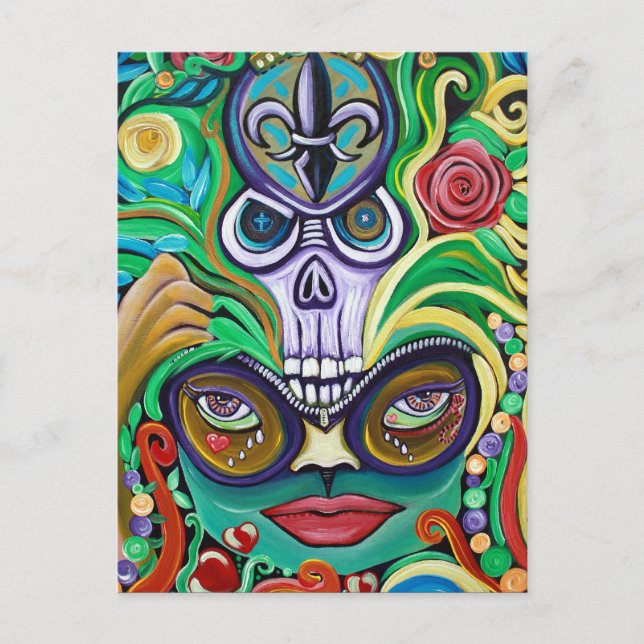 Postal Arte Mardi Gras (Anverso)