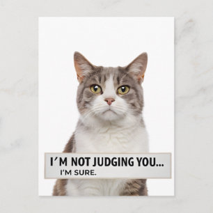Postal Arte minimalista de cita sarcástica de gato que ju