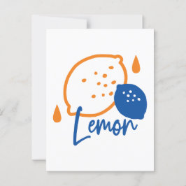 Postal Arte minimalista de línea de limón - Fruta de cítr