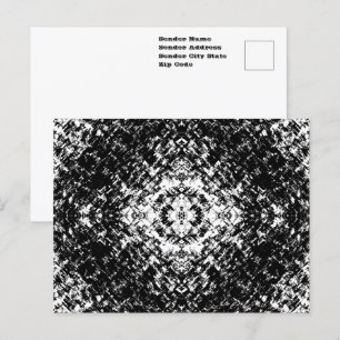 Postal Arte Moderno Abstracto Hipnótico en Blanco y Negro