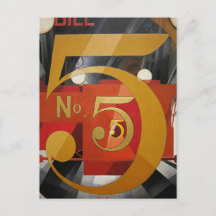 Postal Arte moderno Cubista Demuth Figura 5 en Oro