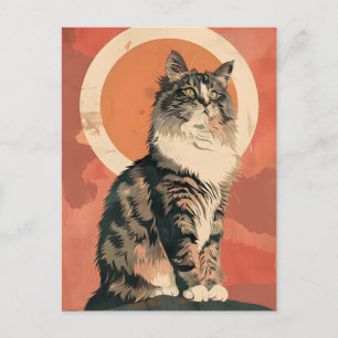 Postal Arte moderno de gato forestal noruego