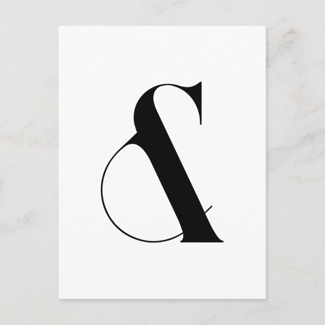 Postal Arte moderno minimalista del signo "&" (Anverso)