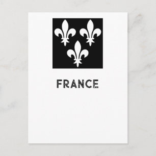 Postal Arte monocromo de impresión heráldica de la Franci