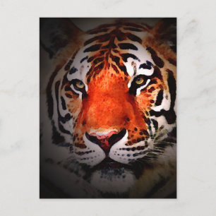 Postal Arte Motivacional Cara de Tigre