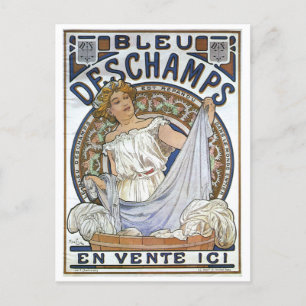 Postal Arte mucha, Art Nouveau, venado