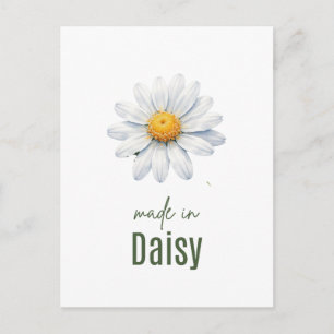 Postal Arte mural de flor de nacimiento de abril Daisy ac