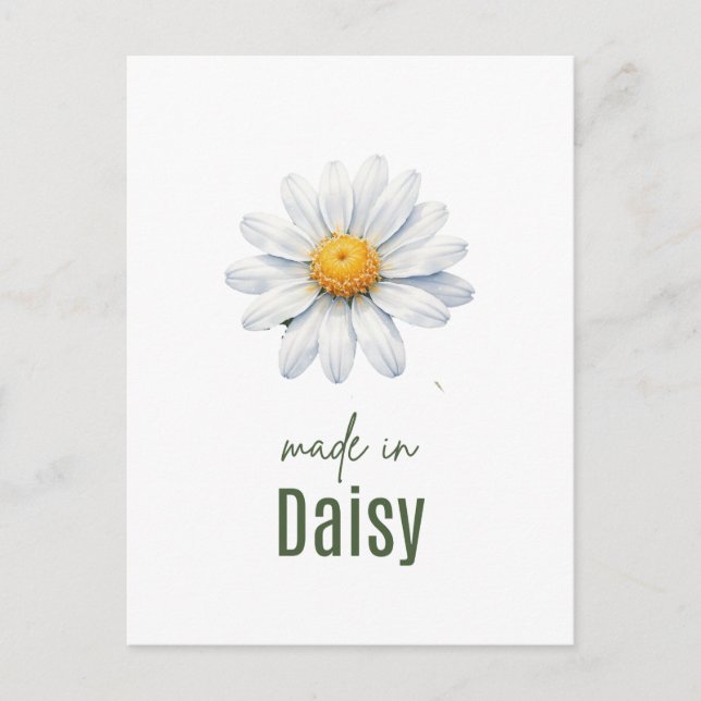 Postal Arte mural de flor de nacimiento de abril Daisy ac (Anverso)