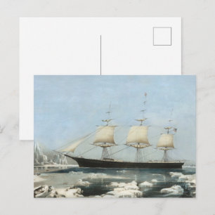 Postal Arte mural de iceberg de antiguo barco marítimo a 