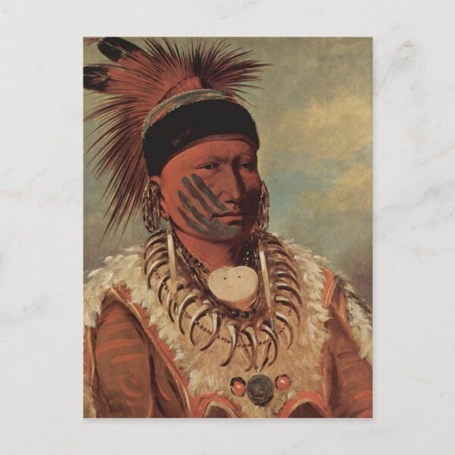 Postal Arte nativo americano de Catlin (Anverso)