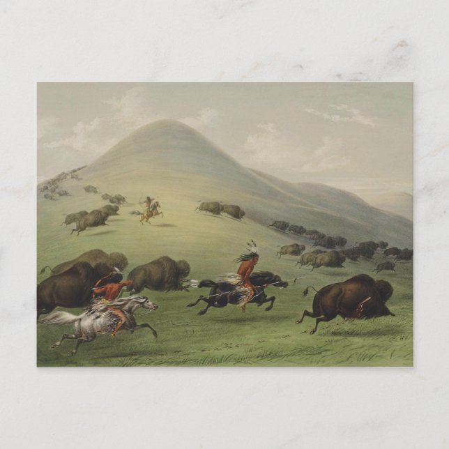 Postal Arte nativo americano de Catlin (Anverso)