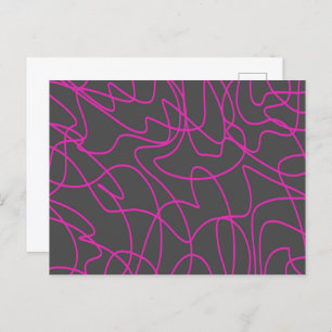 Postal Arte Neon Pink and Gray Line