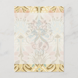 Postal arte nouveau naturaleza estampado floral arte