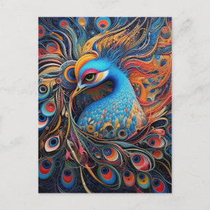 Postal Arte Nuevo Pavón Hermoso Antiguo