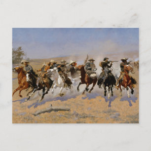 Postal Arte occidental de Frederic Remington “Carrera hac
