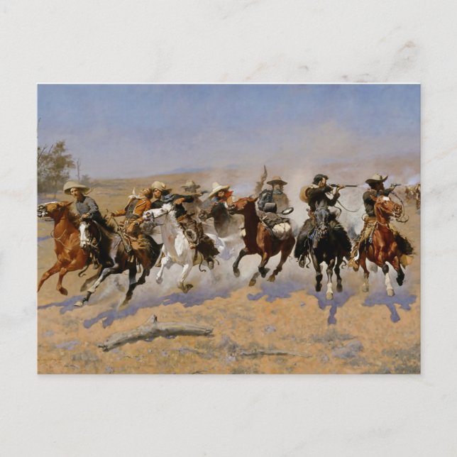 Postal Arte occidental de Frederic Remington “Carrera hac (Anverso)