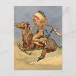 Postal Arte Occidental de Frederic Remington “Danza de Gu
