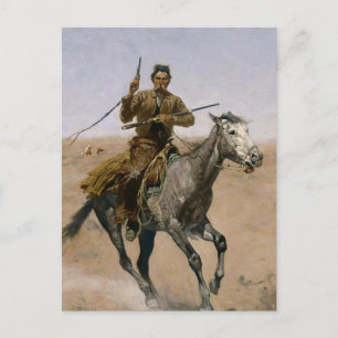 Postal Arte occidental de Frederic Remington "El Vuelo"