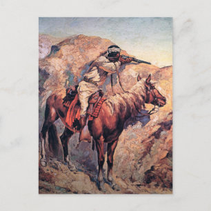 Postal Arte occidental de Frederic Remington “Emboscada a