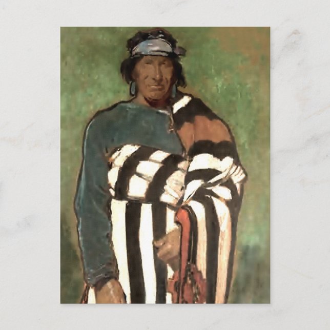 Postal Arte occidental "Navajo" por Gerald Cassidy (Anverso)