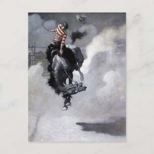 Postal Arte occidental "Una nube de polvo" de NC Wyeth