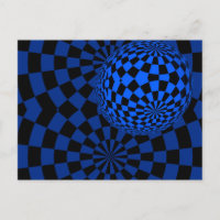 Arte óptico azul y negro