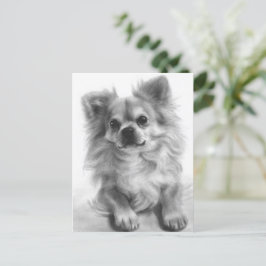 Postal Arte original de Chihuahua pintado a mano