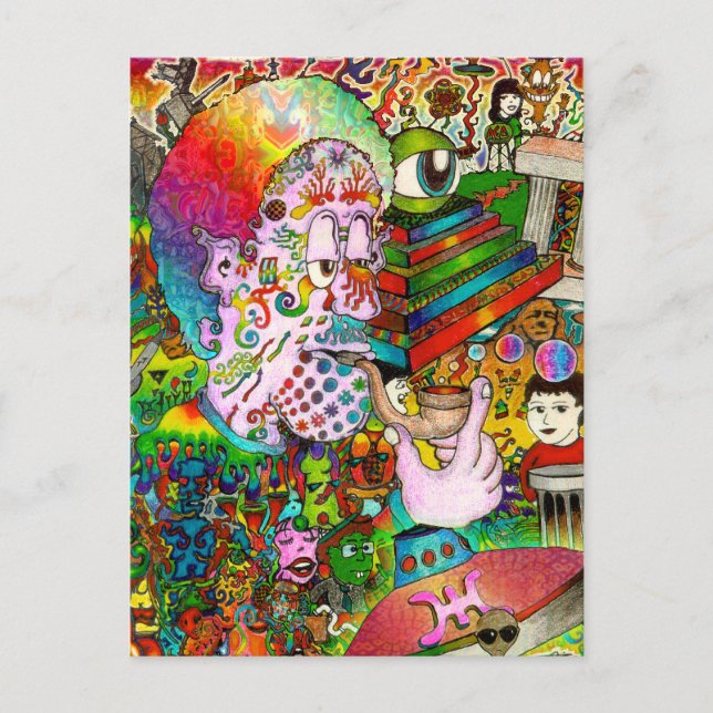 Postal Arte original del "accidente de Caída-Pensamiento" (Anverso)