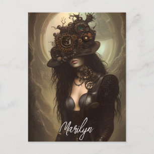 Postal Arte Original Steampunk Hide Your Eyes  