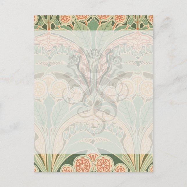 Postal arte ornamental de jardín bontánico arte de nouvea (Anverso)