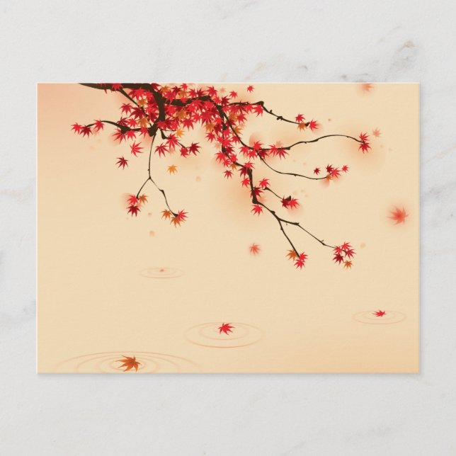 Postal Arte otoñal japonés (Anverso)