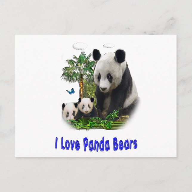 Postal Arte Panda Love (Anverso)