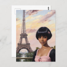 Arte parisino rosado Chica francés