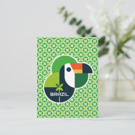 Postal Arte personalizado de tucán geométrico tropical de